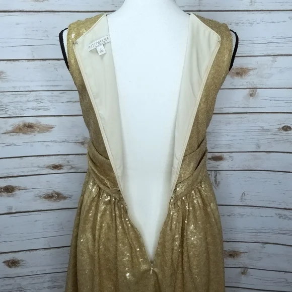 Eva Mendes New York &Company Gold Sequin Dress Size Small - Picture 7 of 8